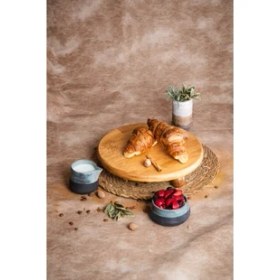 Resim Justwood 3 Katlı + 2 Katlı Kek Standı + Pastalık 29 cm + Risus 29 cm + Risus Ahşap 17 x 30 cm 