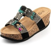 Resim Guja 24y101 Dolgu Topuk Taşlı Etnik Kadın Terlik 001 