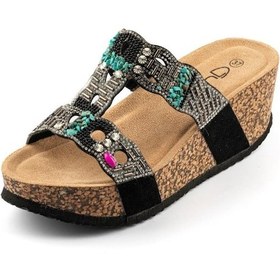 Resim Guja 24y101 Dolgu Topuk Taşlı Etnik Kadın Terlik 001 