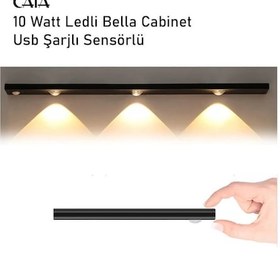 Resim Cata Ct-2464 Şarjlı Led Işık Usb Şarjlı Kablosuz Mıknatıslı Led Lamba 3 Farklı Işık Rengi Siyah 