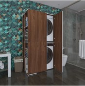 Resim Kenzlife Çamaşır-kurutma Makinesi Dolabı Kapaklı Foka Sol Cvz 180*090*60 Banyo Arkalıksız 