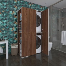 Resim Kenzlife Çamaşır-kurutma Makinesi Dolabı Kapaklı Foka Sol Cvz 180*090*60 Banyo Arkalıksız 