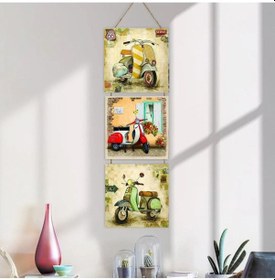 Resim Ahşap Katlanabilir 3lü Tablo - Tbl0049 