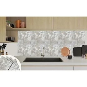 Resim Kendinden Yapışkanlı Gri Mermer Desenli Pvc Karo 30X30 cm (11 Adet / 1 M²) 