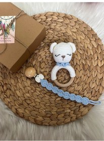 Resim Amigurumi Emzik Zinciri Çıngırak Seti Beyaz 