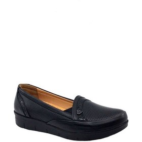 Resim Castle Black 42447-1 Kadın Günlük Hakiki Deri Ortopedik Ayakkabı Siyah 