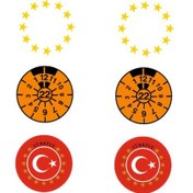 Resim Appcity 6'Lı Plaka Pul Seti , Avrupa Birliği Yıldız Sticker , 