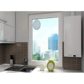 Resim Şeffaf Doğalgaz Havalandırma Cam Menfezi, 18 Cm Çap 