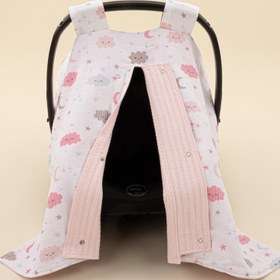 Resim Puset Örtüsü - Çift Taraflı - Şeker Pembe Örgü - Pembe Bulut 