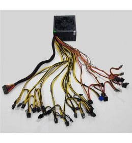 Resim Olko 2000W 16XPCI-E (6+2pin), 1X20+4PIN, 8xsata 96+Platınum Mining Powersupply (MK-2000SP) 