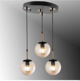 Resim Tt604-3y-sy-esk Tt Ayd. Mat Siyah - Eskitme 3 Lü Tijli Glop Avize Siyah - Eskitme 