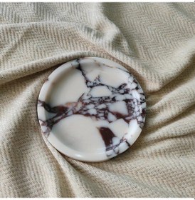 Resim Willowhaven Beyaz Doğal Mermer Tepsi Zarif Damarlı Tasarım Çok Amaçlı Servis Tepsisi 