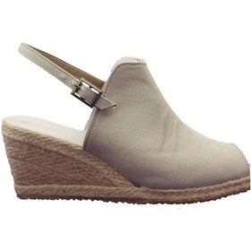 Resim Yazlık Keten Dolgu Topuk Sandalet 