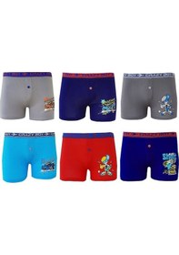 Resim Tutku 6Lı Erkek Çocuk Renkli Baskılı Boxer Külot 