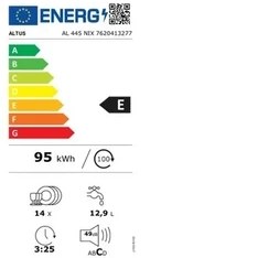 Resim Altus AL 445 NIX 5 Programlı 14 Kişilik Bulaşık Makinesi 