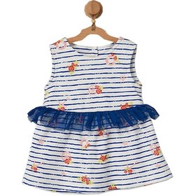 Resim Andywawa Kız Bebek Çiçek Motifli Lacivert Tüllü Elbise AC22558Rep 