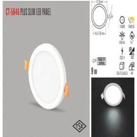 Resim Cata Aybekon CT-5646 9W/3200K Plus LED Armatür Gün Işığı 3200K 1/2/4/5/8/10/15 Adet 