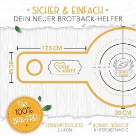 Resim KRUSTENZAUBER Yuvarlak ekmek askısı 2'li set – ekmek pişirme aksesuarı olarak uzun ömürlü silikon – Pişirme altlığı ekmeğin tencereden sorunsuz bir şekilde kaldırılmasını sağlar – Ekmek pişirme matı 