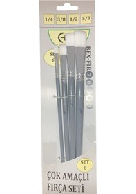Resim Bafix Fırça Seti Set-8 Gri 1/4,3/8,1/2,5/8 4 Lü Bfx-fır70908 
