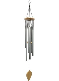 Resim Kangvka Alüminyum Ve Ahşap Zil Çiçeği - Altı Borulu, Gümüş Rengi, 67cm, 153g, Doğa Sesleri 