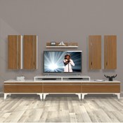 Resim Decoraktiv Ekoflex 8d Mdf Silver Tv Ünitesi Tv Sehpası - Beyaz - Ceviz 