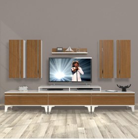 Resim Decoraktiv Ekoflex 8d Mdf Silver Tv Ünitesi Tv Sehpası - Beyaz - Ceviz 