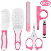 Resim Konesam Bebek Bakım Seti - 6 Parça Güvenli Tırnak Makası Ve Tarak Takımı Pembe 