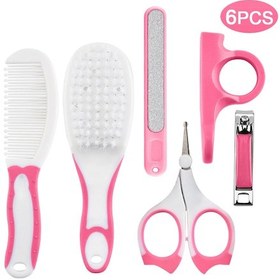 Resim Konesam Bebek Bakım Seti - 6 Parça Güvenli Tırnak Makası Ve Tarak Takımı Pembe 