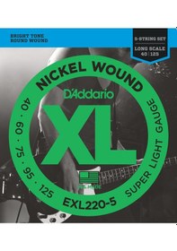 Resim D'addario Exl220-5 Xl Nickel Wound 5 Telli Bas Gitar Tel Seti - 4 