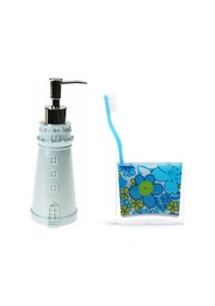 Resim SIVI SABUNLUK,DİŞ FIRÇALIK 2 Lİ BANYO SETİ,DENİZ FENERİ VE MAVİ Ç Mavi 