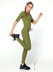 Resim Jogger Kadın Pantolon Tayt | Haki Yeşili Süper Soft Kumaş - s 