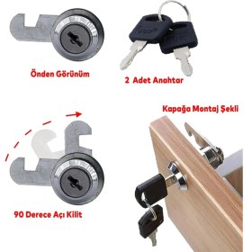 Resim Canex Mandallı Çekmece Kilidi Nikel 20 mm 