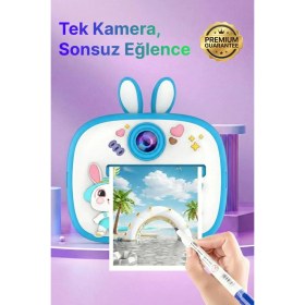 Resim Q7 Taşınabilir Fotoğraf Yazıcı ve Kamera BUNNY Mavi 