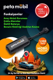 Resim Peta Mobil PT-190 Data Hatlı GPS Takip Cihazı - 12 Ay Server Dahil, Motor Blokaj Özellikli 