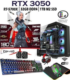 Resim Apphirex Rebirth X35 R7-5700X 32 GB 1 TB M.2 RTX3050 6 GB 24'' W10P Masaüstü Oyuncu Bilgisayarı 