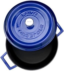 Resim Lava Metal Döküm Yuvarlak Tencere, 24 cm, Mavi 