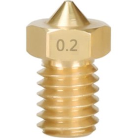Resim Koodmax 3d Yazıcı Extruder M6 1.75mm / 0.2mm V5 - V6 Pirinç Nozzle Baskı Kafası 