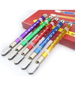 Resim Gazlı Cam Kesme Elması Aliminyum Sap Desenli 