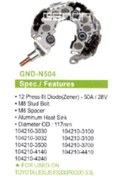 Resim GENON DİYOT TABLASI>FORD FOCUS-C-MAX/PEUGEOT 117mm(12DIOT)M8 - GENON-GND-N504 