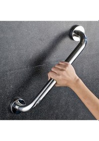 Resim Q19 40cm Paslanmaz Parlak Banyo Wc Küvet Yani Bedensel Engelli Tutunma Bari Tutamak Parlak Krom 