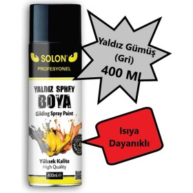 Resim Solon 5 Adet Gümüş (Gri) Isıya Dayanıklı Yaldız Sprey Boya 400 ml 