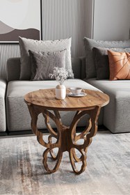 Resim FAYMEND Kelebek Motifli Fiskos - Yan Sehpa Ceviz 