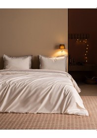 Resim Madame Coco Gao Çift Kişilik %100 Pamuk Nakışlı Yıkamalı Nevresim Takımı - Ekru 8684427296387 Ekru 