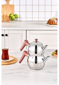 Resim Karaca Frezya İndüksiyon Tabanlı Midi Çaydanlık Takımı Rose 