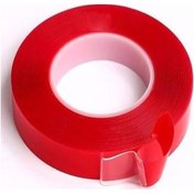 Resim Çift Taraflı Bant 10mm X 5mt Kırmızı Şeffaf Cevhers Ctb310 