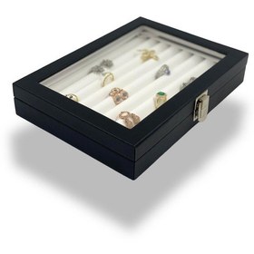 Resim Richbox Sosis Model Yüzük Takı Kutusu 18x25cm Siyah İçi Beyaz 