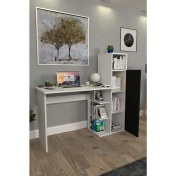 Resim Moonlife Diamond Dolaplı Çalışma Masası Beyaz Siyah 