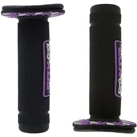 Resim Dream011 7/8" Evrensel Motosiklet Atv Direksiyon Tutamaç Kiti - Siyah Vinil Mor 