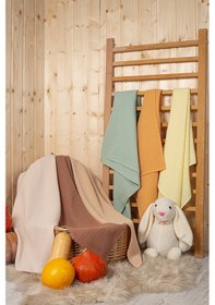 Resim Unisex Renkli Pamuk 6lı Çok Amaçlı Müslin Bez Kahverengi 