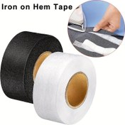 Resim 2 Rulo Siyah ve Beyaz Çift Taraflı Yapışkan Hem Bantı - Dikiş, DIY Patchwork ve Giysi Kenarları için Çelik Üzerine Konu Interfacing - Dayanıklı Polyester Kumaş, Güçlü Hemleme ve Dikişler için, Dikiş Aksesuarları, Dikiş Malzemeleri, Dikiş Projeleri, Kolay Uygulama, Dikiş Sevginleri için 